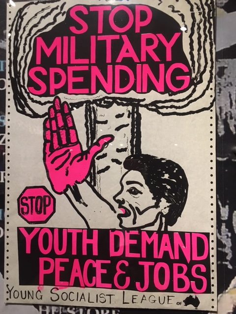 Stop Military spending poster
